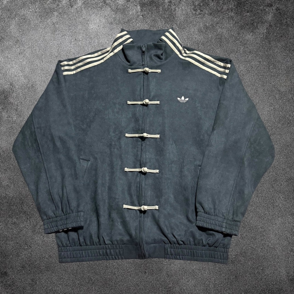 Adidas Originals CTT 3.1 Soft Track Jacket Mens XL Grey Toggle Faux Suede NWT